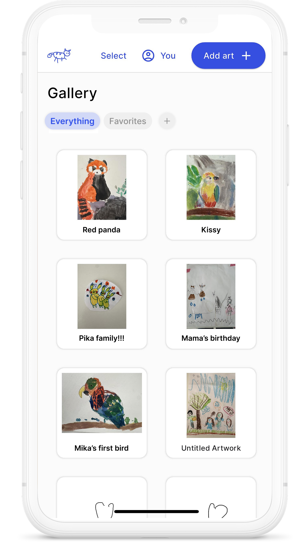 Kids Create — Add voice to picture screen with red panda drawing