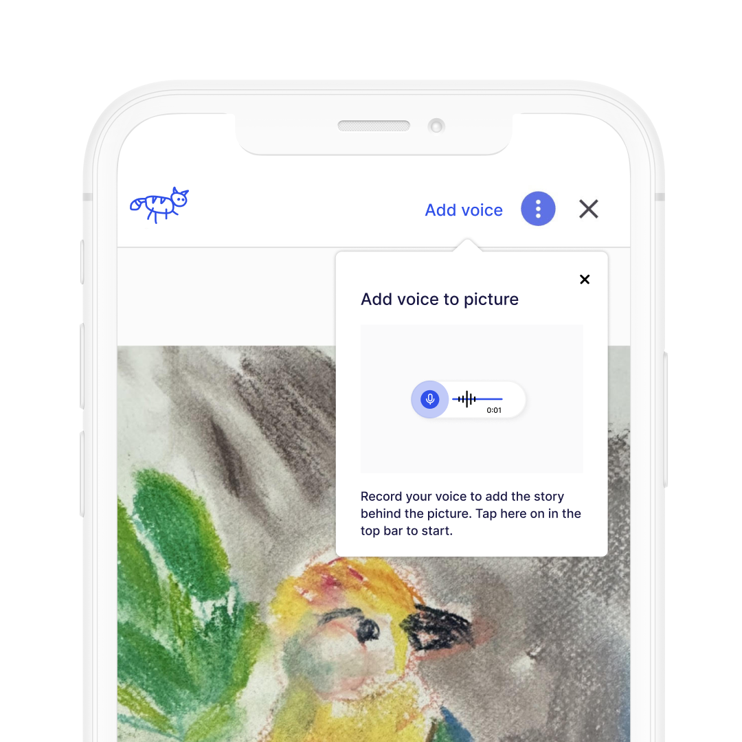 Add voice to picture screen
